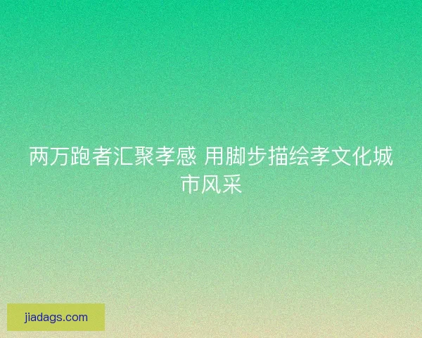 两万跑者汇聚孝感 用脚步描绘孝文化城市风采